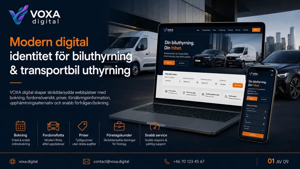 Biluthyrning — Car Rental brand & website design by Weva