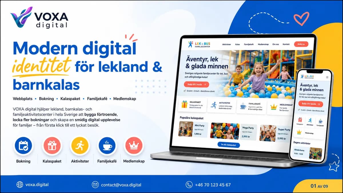 Lek och Bus — Family Center brand & website design by Weva