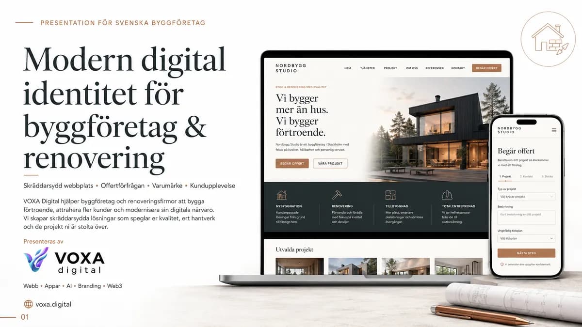 Nordbygg Studio — Construction brand & website design by Weva