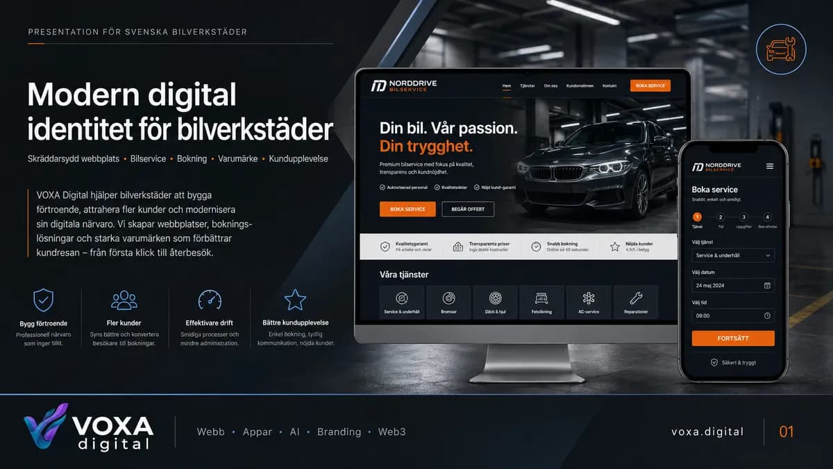 NordDrive Bilservice — Automotive brand & website design by Weva