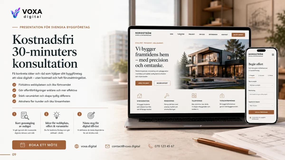 Nordström Bygg — Construction brand & website design by Weva