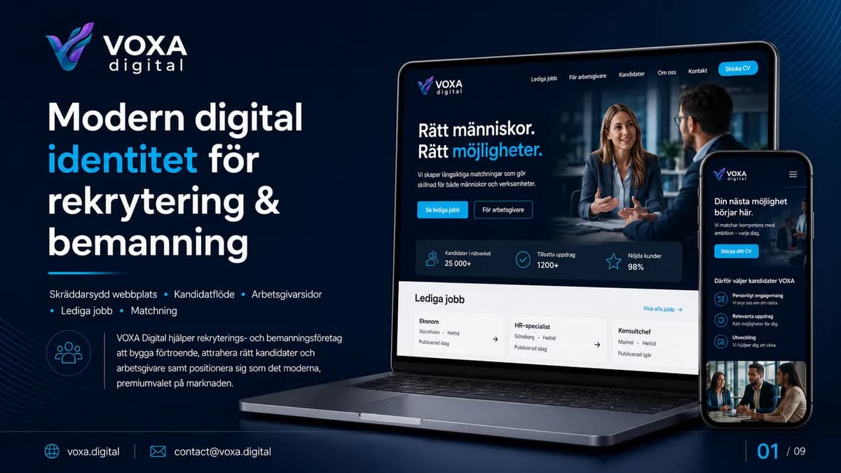 Rekrytering & Bemanning — Recruitment brand & website design by Weva